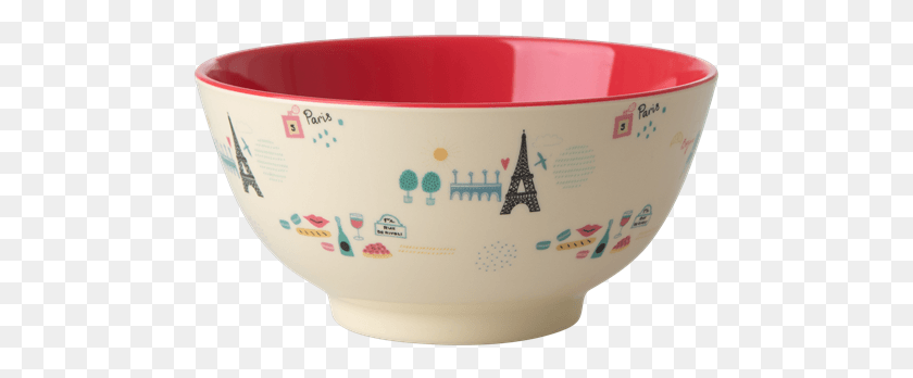 485x288 Small Bowl With Paris Print Rice Plates Small Bowl Bowl, Mixing Bowl, Soup Bowl, Birthday Cake HD PNG Download
