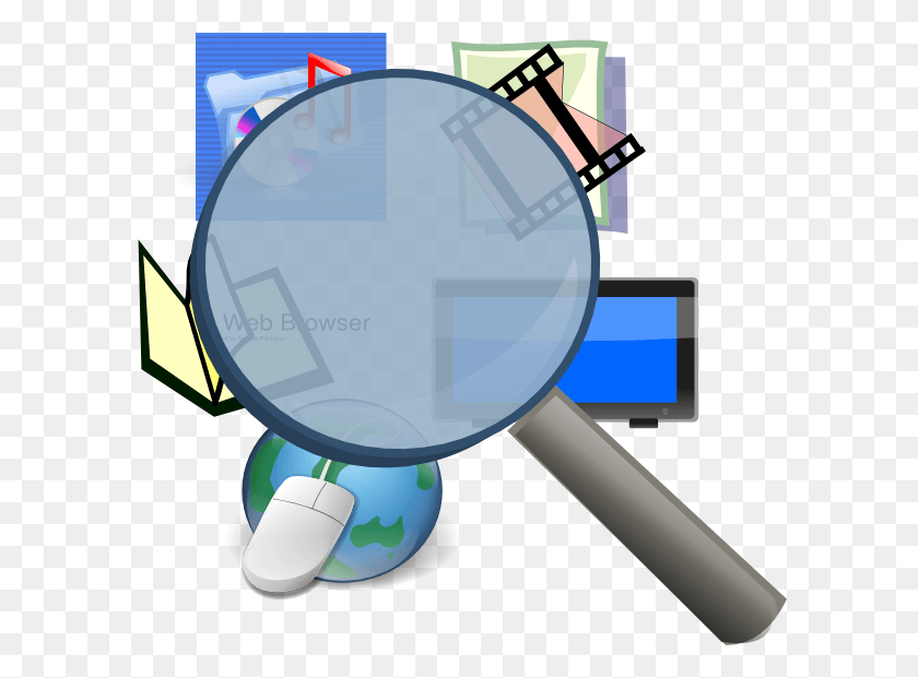 600x561 Small Clip Art Media Information Literacy, Magnifying HD PNG Download