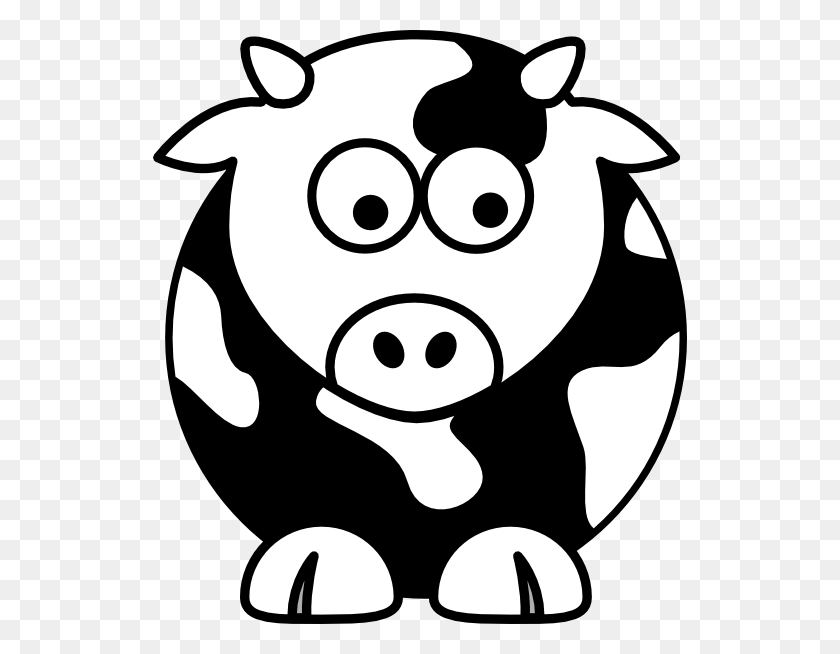 534x594 Small Cute Cow Clip Art Black And White, Stencil, Cat, Pet HD PNG Download