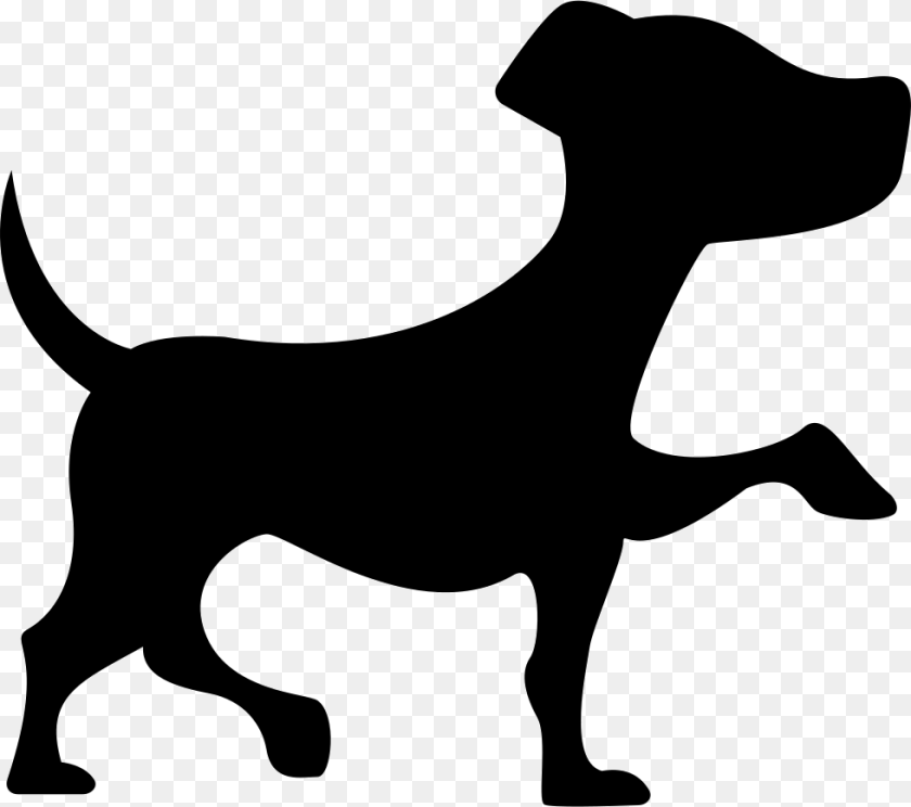 Small Dog With One Paw, Silhouette, Stencil, Animal, Kangaroo Clipart PNG
