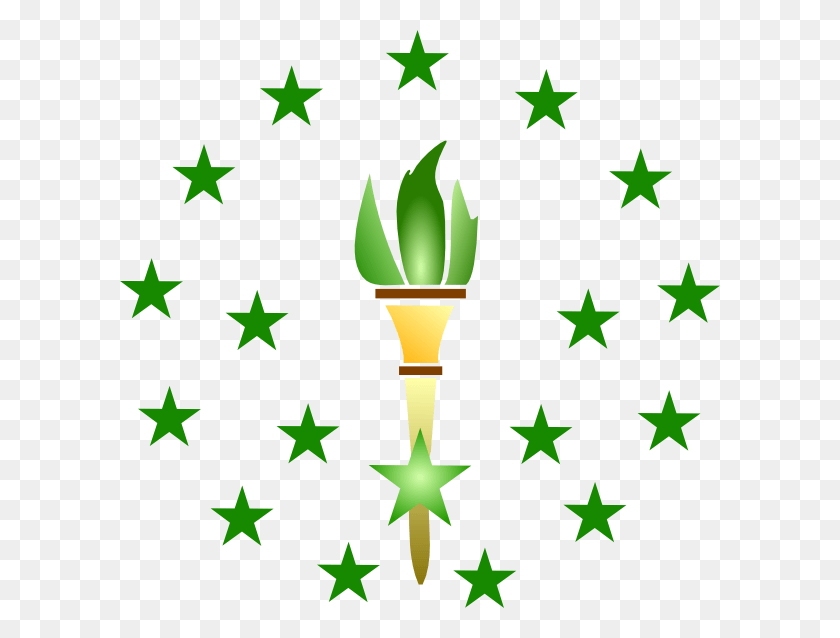 600x578 Small Green Torch, Symbol, Star Symbol HD PNG Download