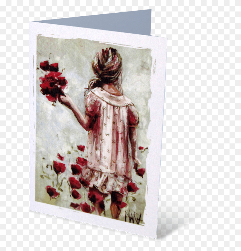 652x815 Small Greeting Card Skilderye Van Rose, Canvas HD PNG Download