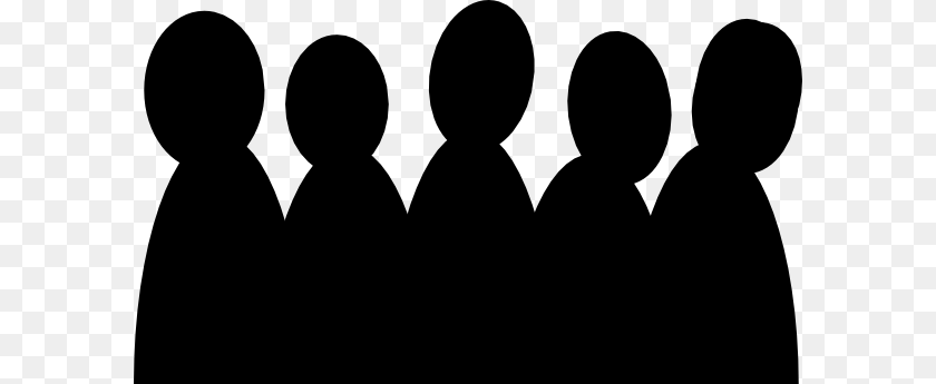 600x345 Small Group Clip Art, People, Person, Silhouette, Adult Sticker PNG
