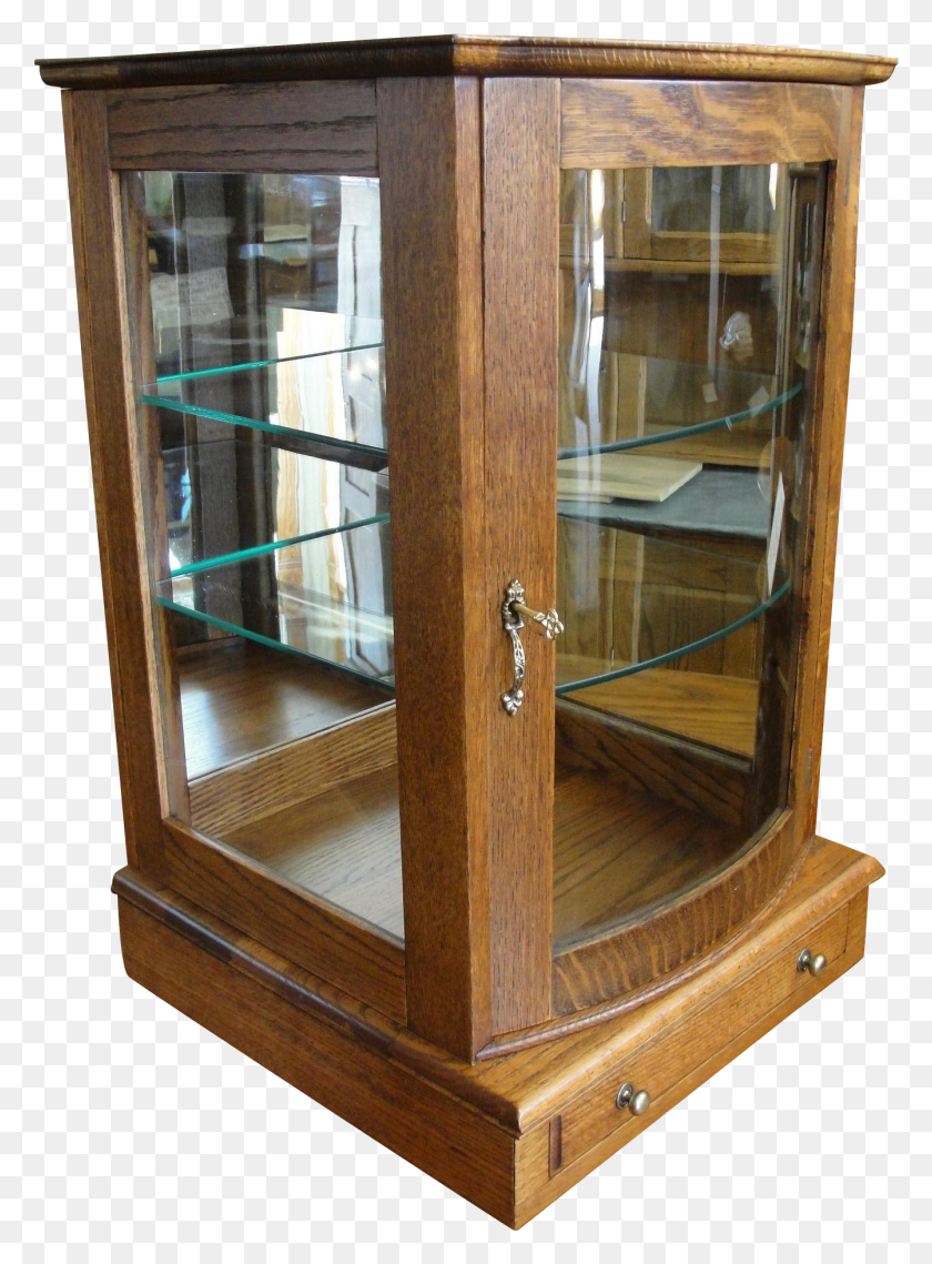 1342x1857 Small Oak Table Top Display Case With Curved Glass China Cabinet, Door, Furniture, Wood HD PNG Download