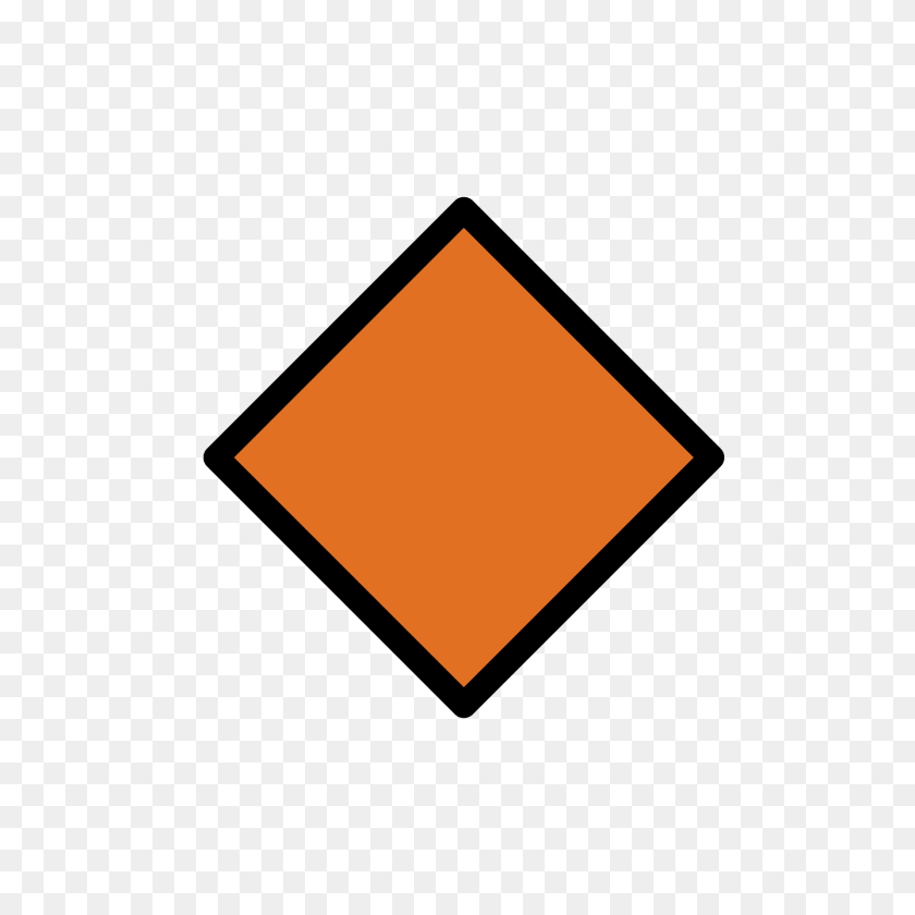 Small Orange Diamond Emoji Clipart, Road Sign, Sign, Symbol PNG