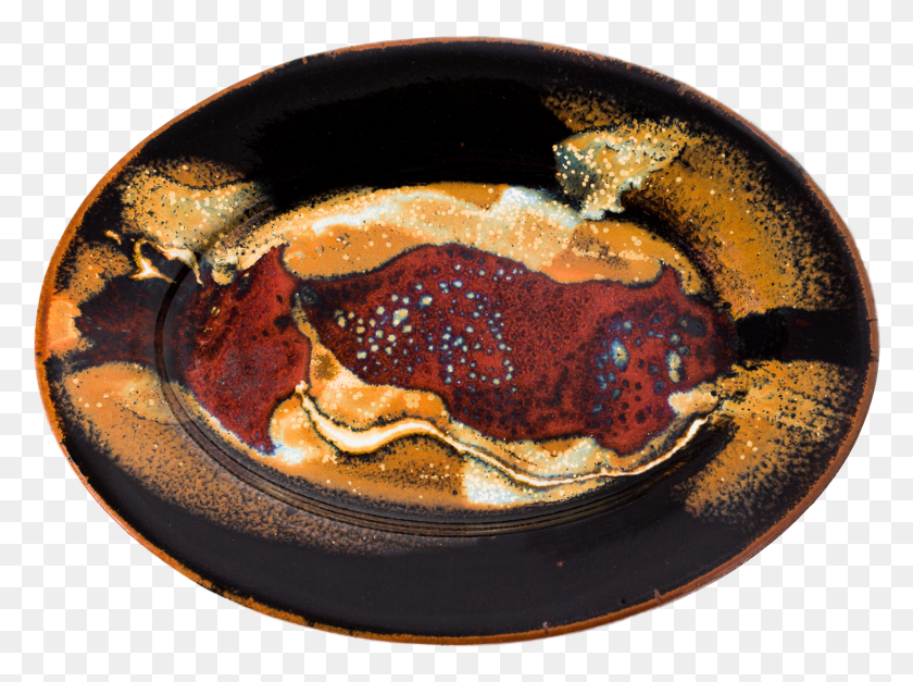 1705x1240 Small Oval Plate Handmade Pottery Red And Black Illustration, Frying Pan, Wok, Dish HD PNG Download