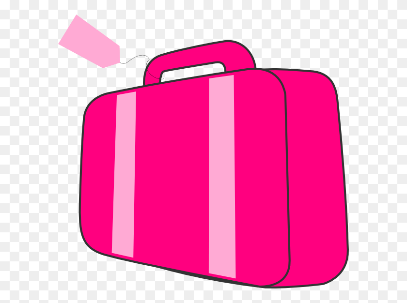 600x566 Small Pink Travel Bag Cartoon, First Aid, Luggage, Briefcase HD PNG Download