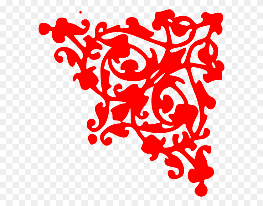 594x598 Маленький Красный Бордюр, Графика, Цветочный Дизайн Hd Png Скачать
