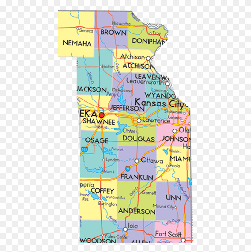 457x783 Small Towns Map Of Kansas, Diagram, Plot, Atlas HD PNG Download