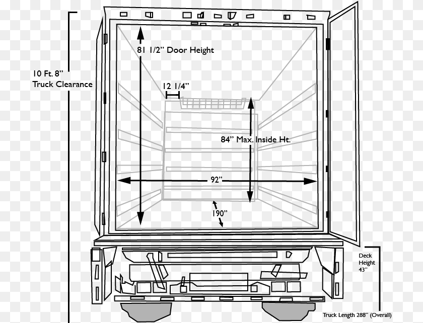 715x642 Small Truck Boxart Box Truck Door Dimensions Box Truck Dimensions, Device, Appliance, Electrical Device Sticker PNG
