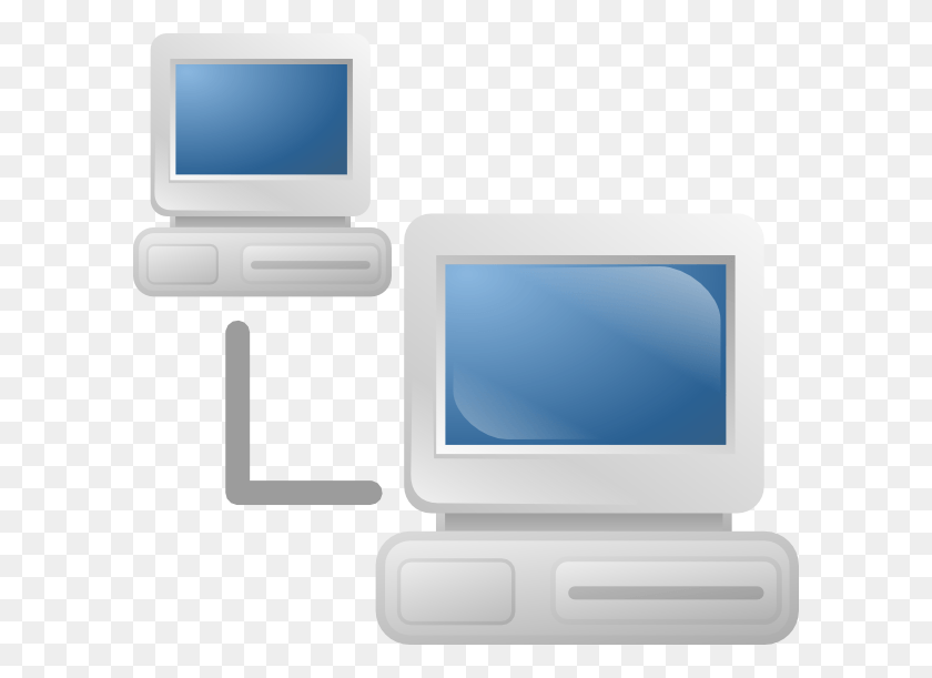 600x551 Small Vector Transparent Computer Network, Pc, Electronics, Monitor HD PNG Download