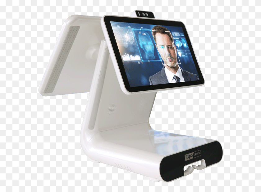 596x560 Smart Biometric Face Recognition Cash Register Machines Face Recognition Pos, Person, Human, Tablet Computer HD PNG Download
