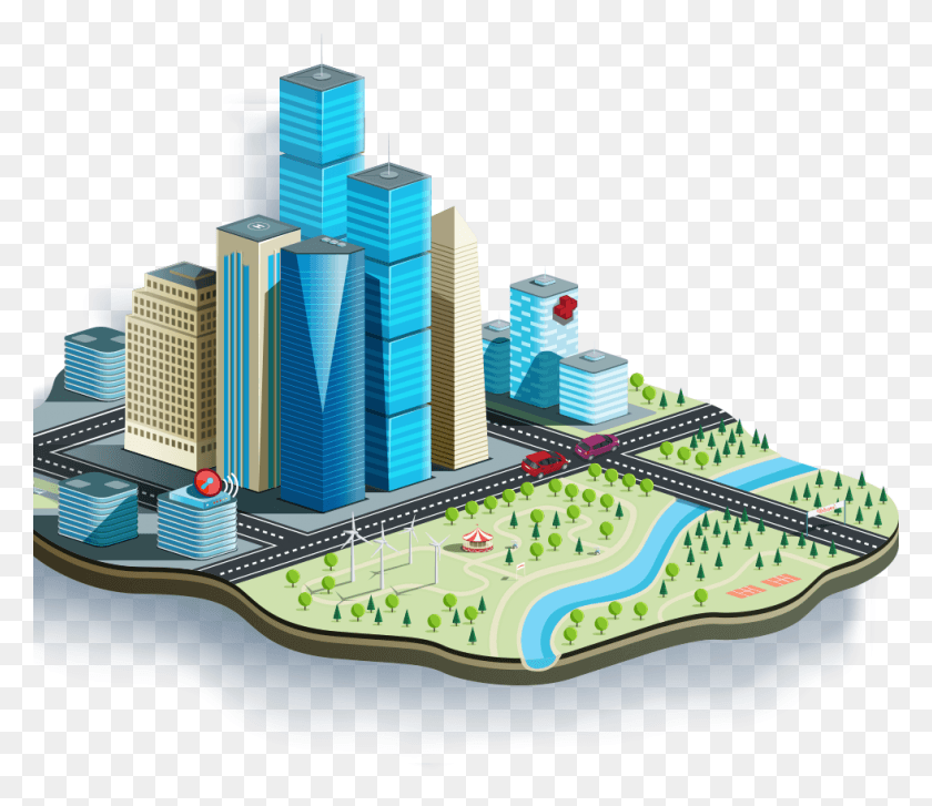 980x839 Smart City Scale Model, Urban, Building, Town HD PNG Download