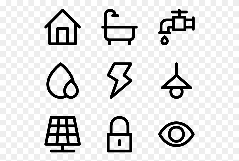 529x505 Smart Home Lined Icons, Gray, World Of Warcraft HD PNG Download