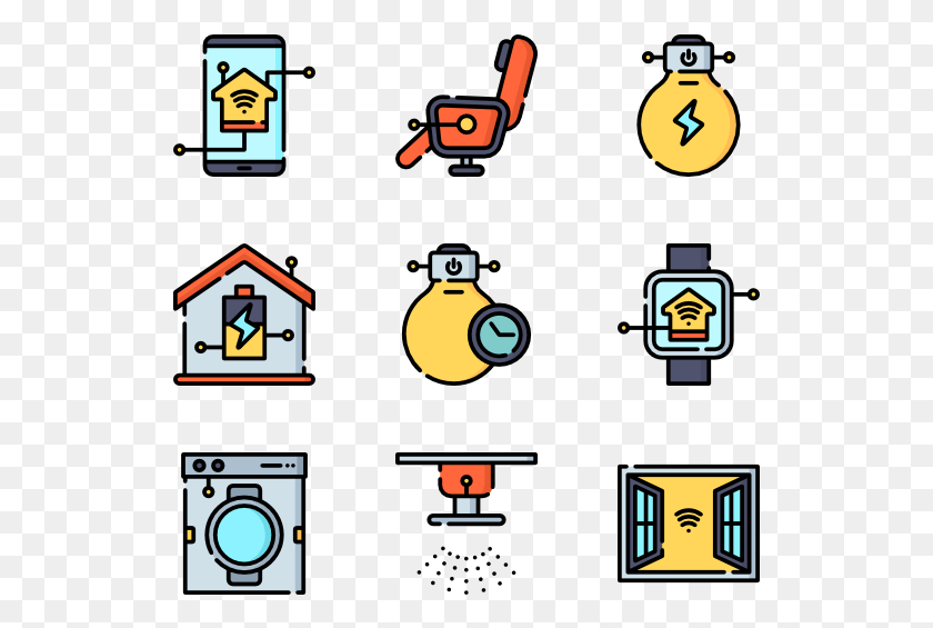 529x505 Smart House Web Design Icons, Pac Man, Angry Birds HD PNG Download