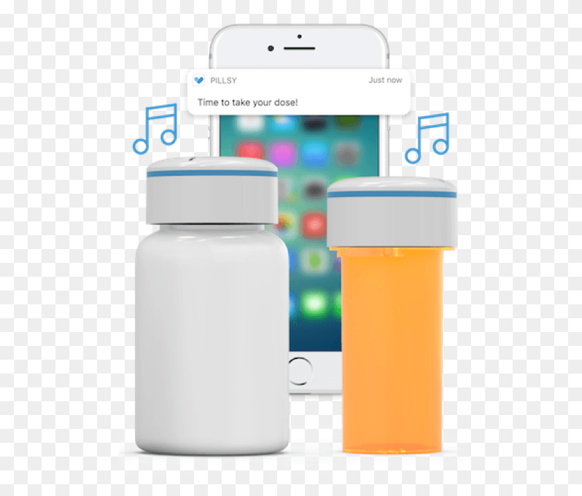498x657 Smart Pill Caps And Mobile App Water Bottle, Bottle, Milk, Beverage HD PNG Download