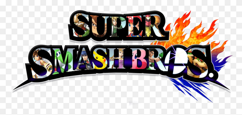 971x426 Логотип Smash Bros Super Smash Bros. Для Nintendo 3Ds И Wii U, Человек, Человек, Азартные Игры Hd Png Скачать