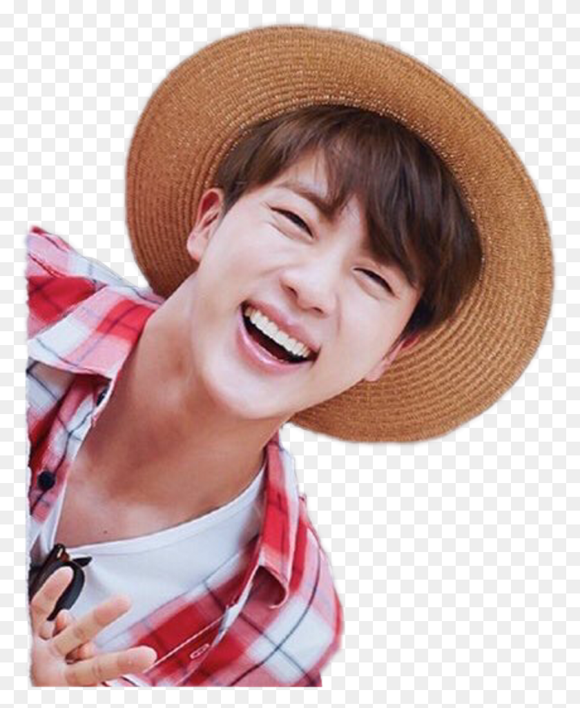 1024x1269 Smile Seokjin Jin Bts Strawhat Cute Hes So Cute I Love, Clothing, Apparel, Face HD PNG Download