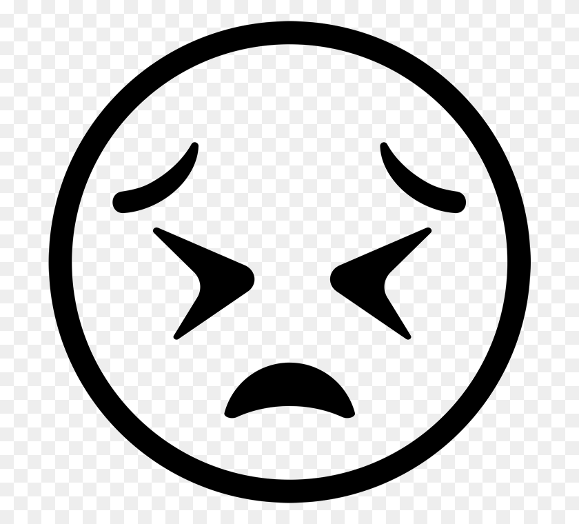 700x700 Smiley By Vectors Market Tired Face Black And White, Symbol, Logo, Trademark HD PNG Download