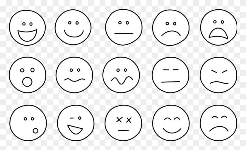 1290x750 Smiley Coloring Book Emoticon Emotion Emoji Emotions Black And White, Electronics, Symbol, Stencil HD PNG Download