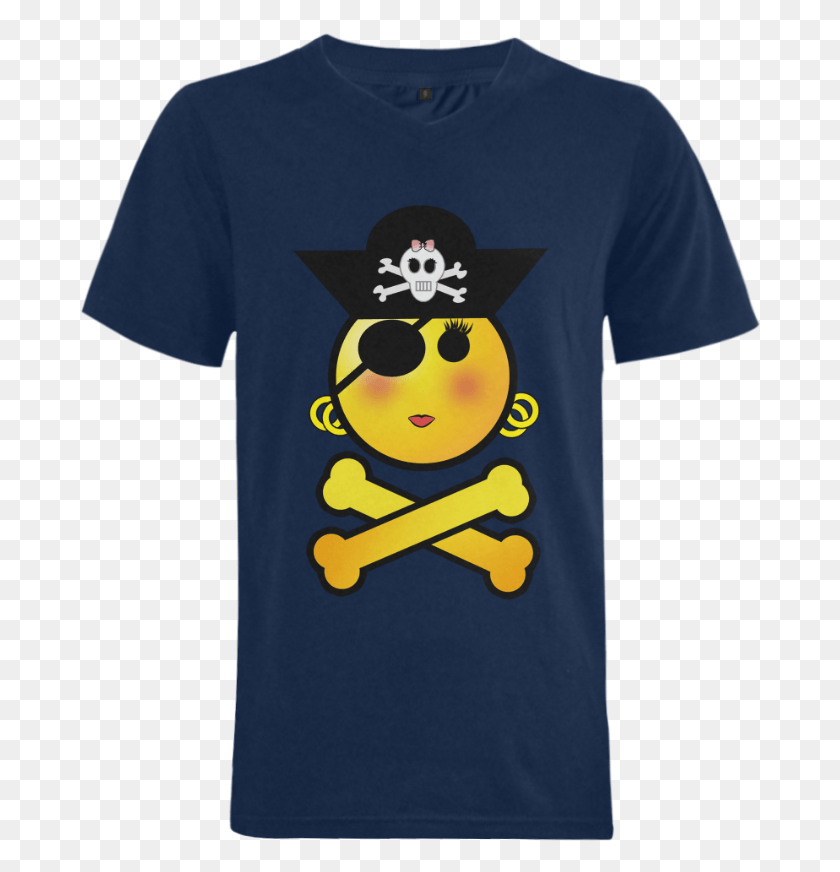 683x812 Smiley Emoji Girl Men39s V Neck T Shirt Model T10 Shirt, Clothing, Apparel, T-shirt HD PNG Download