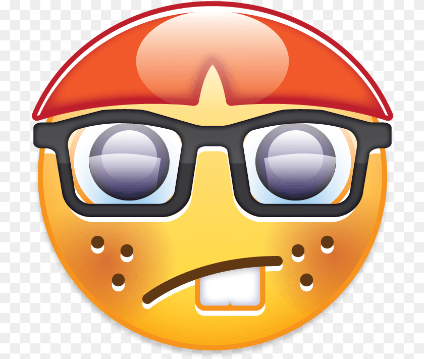 717x711 Smiley Emoji Nerd Goggles Emoji, Accessories, Glasses, Clothing, Hardhat Clipart PNG