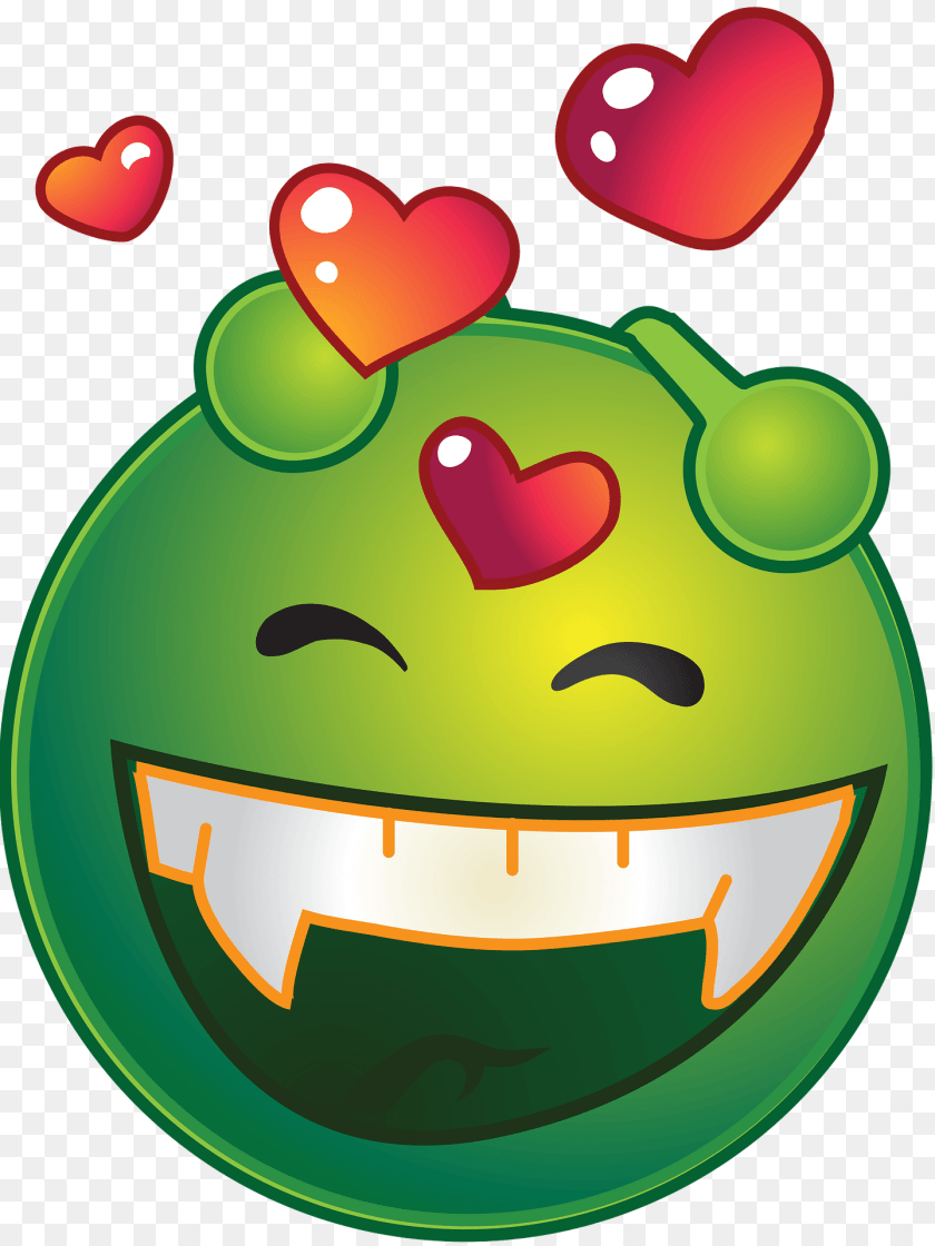 1440x1920 Smiley Green Alien Happy Love Clipart PNG