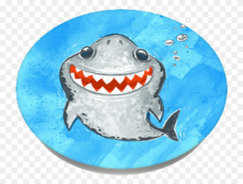 736x577 Smiley Shark Popsockets Great White Shark, Animal, Sea Life, Label HD PNG Download