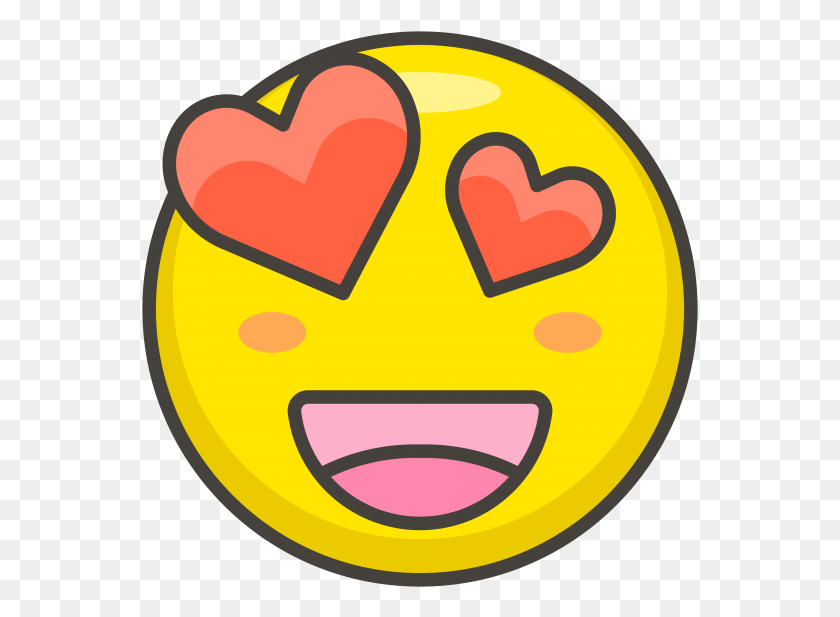 557x557 Улыбающееся Лицо С Сердечными Глазами Emoji, Pac Man, Сердце, Текст Hd Png Скачать