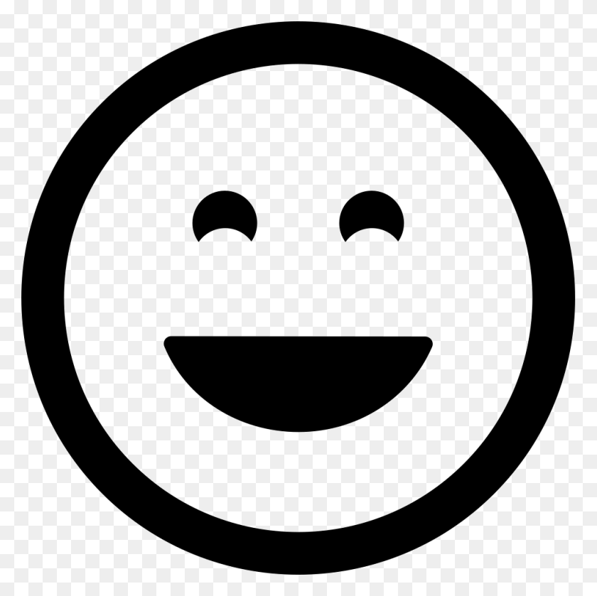 981x980 Smiling Happy Emoticon Face Comments, Symbol, Stencil, Logo HD PNG Download