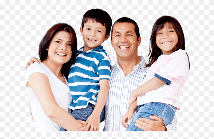 653x488 Smiling Mother Father And Two Kids Family, People, Person, Human HD PNG Download