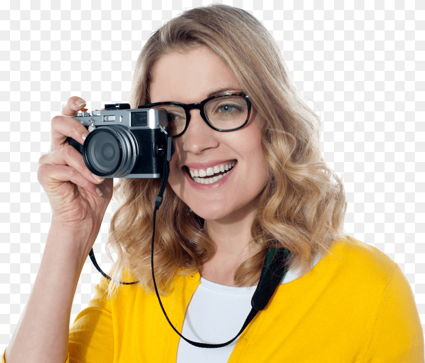 Smiling Woman With Camera Clipart PNG