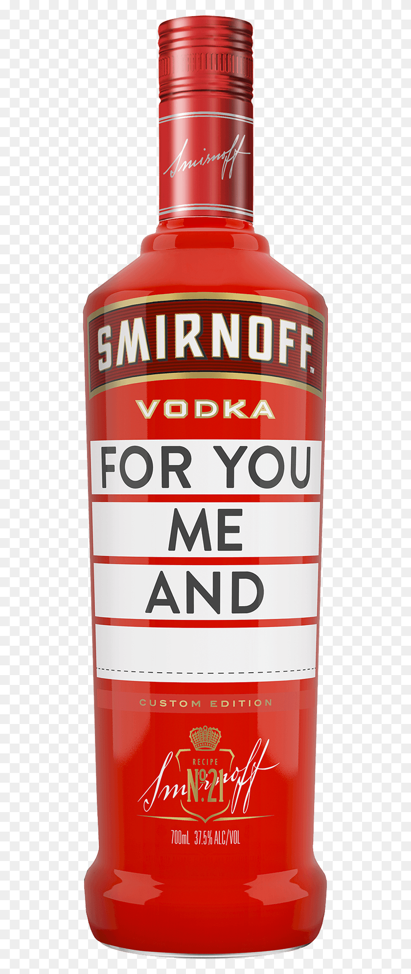 503x1931 Descargar Png Smirnoff Custom Edition Red Label Vodka 700Ml Botella De Vidrio, Ketchup, Alimentos, Lata Hd Png