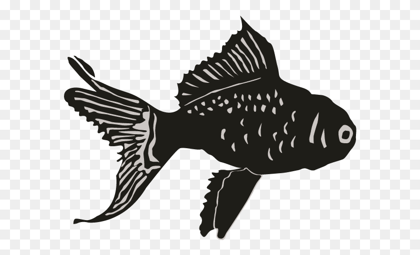 586x451 Золотая Рыбка Smock Мотив Позвоночные Животные, Рыба, Животное, Человек Hd Png Скачать