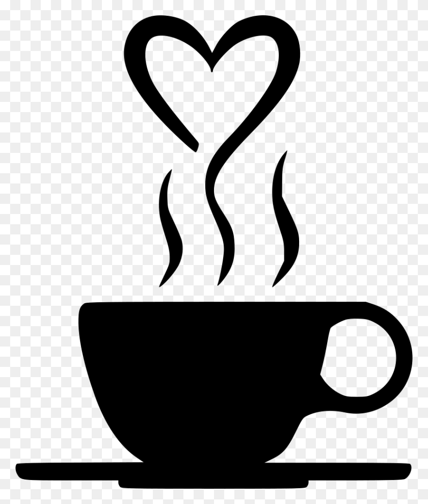 822x980 Smoke Drink Heart Romantic Svg Icon Free Coffee Cup Svg Free, Cup, Dynamite, Bomb HD PNG Download
