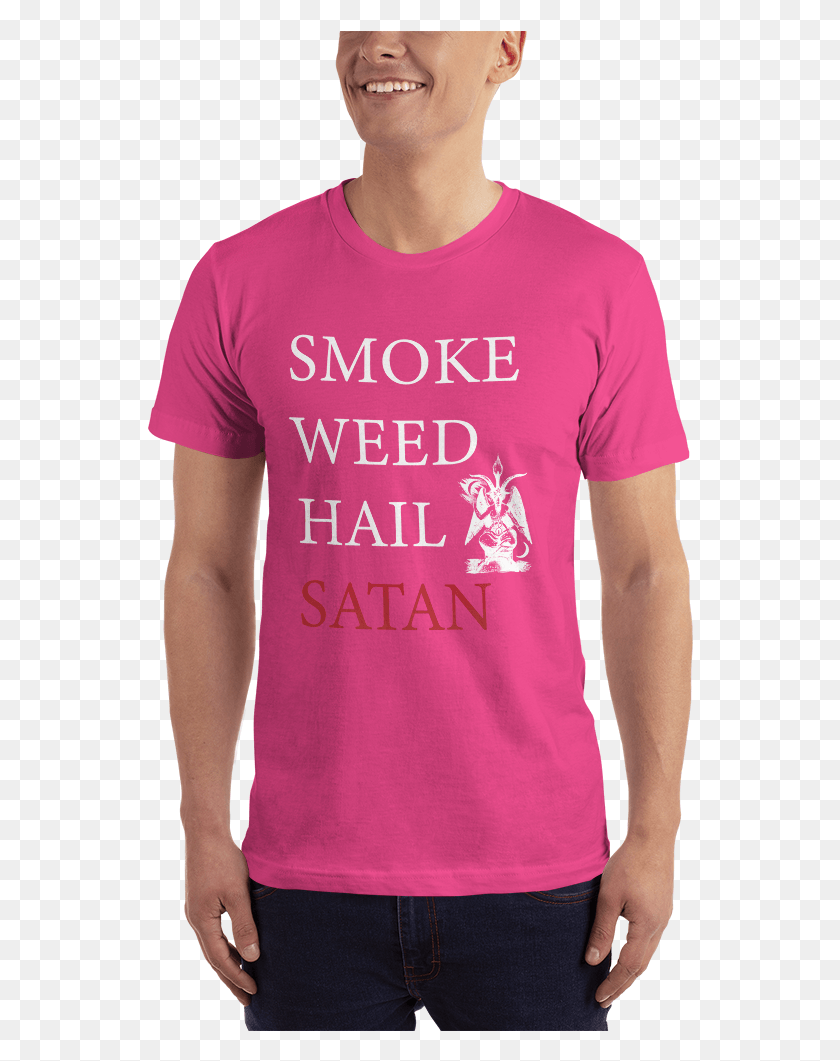 546x1001 Smoke Weed Hail Satan T Shirt T Shirt, Clothing, Apparel, Person HD PNG Download