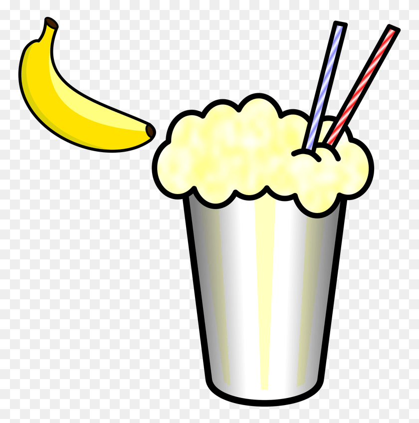 773x788 Smoothie Clipart Yellow Banana Milkshake Clipart, Juice, Beverage, Drink HD PNG Download