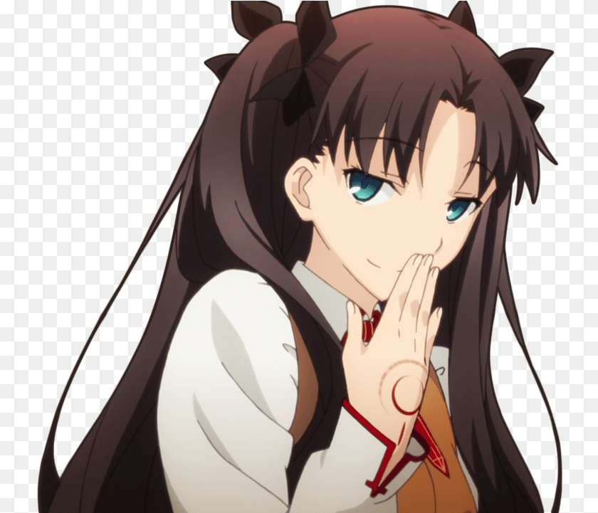 741x721 Smugrin Discord Emoji Fate Stay Night Rin Anime, Adult, Female, Person, Woman PNG