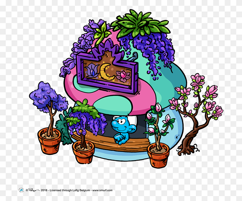 712x637 Smurfsvillage Smurfs Blossom Updatepic Доисторический Магазин Smurfs Village, Графика, Doodle Hd Png Download