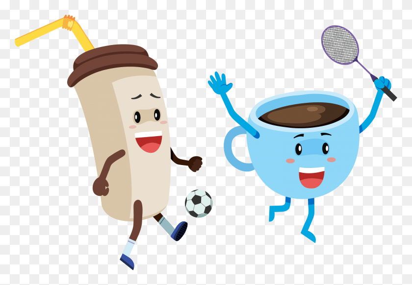 2933x1966 Snack Clipart Soccer Cartoon Coffee Breakfast, Soccer Ball, Team, Food HD PNG Download