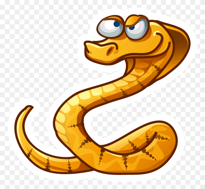 812x747 Snakes Clipart Yellow And Use In This Week Evil Snake Cartoon, Banana, Fruit, Plant HD PNG Download