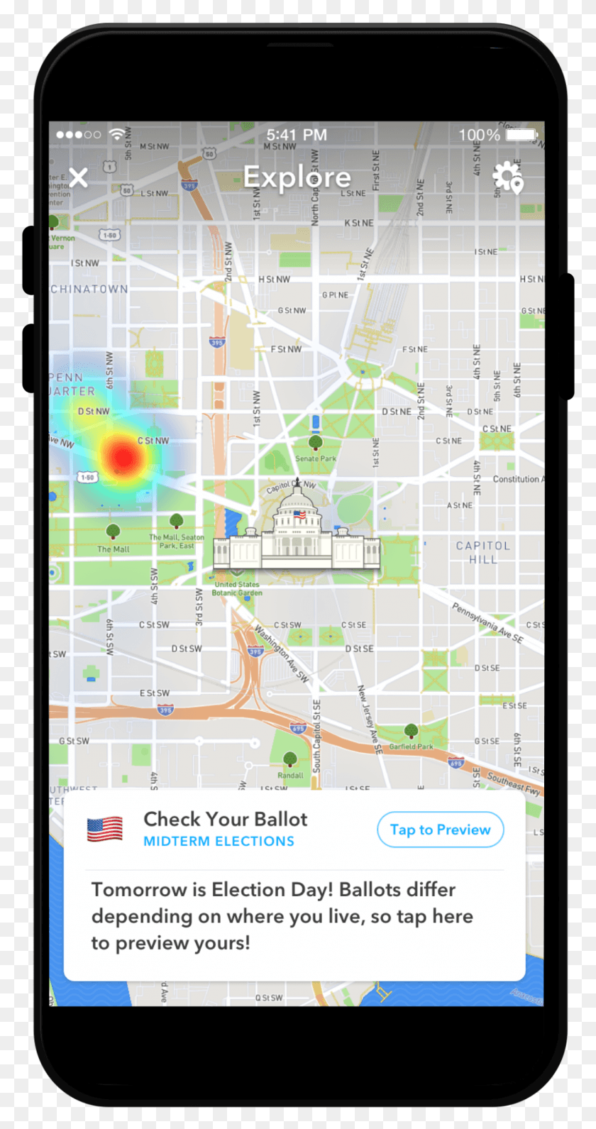 1034x2030 Snapchat Adds Voting Reminders I Voted Geofilters For Snapchat Midterm, Gps, Electronics, Mobile Phone HD PNG Download