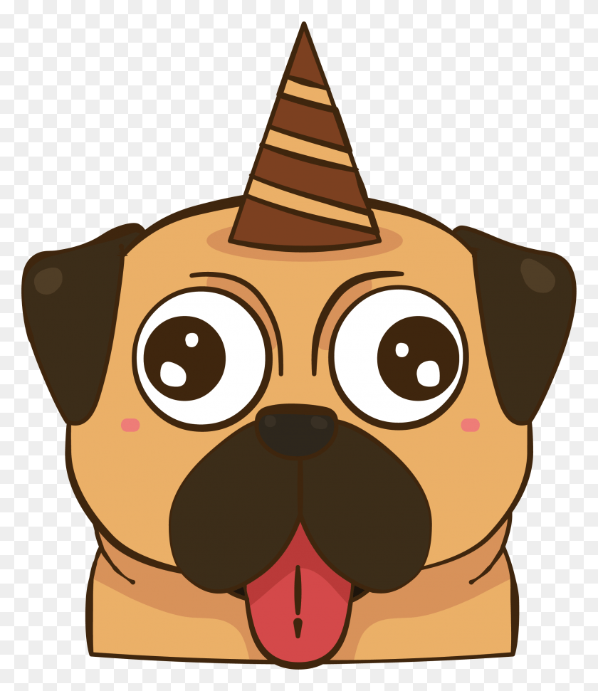 2290x2676 Snapchat Filters Clipart Pug Cartoon Birthday Pug, Sweets, Food, Confectionery HD PNG Download