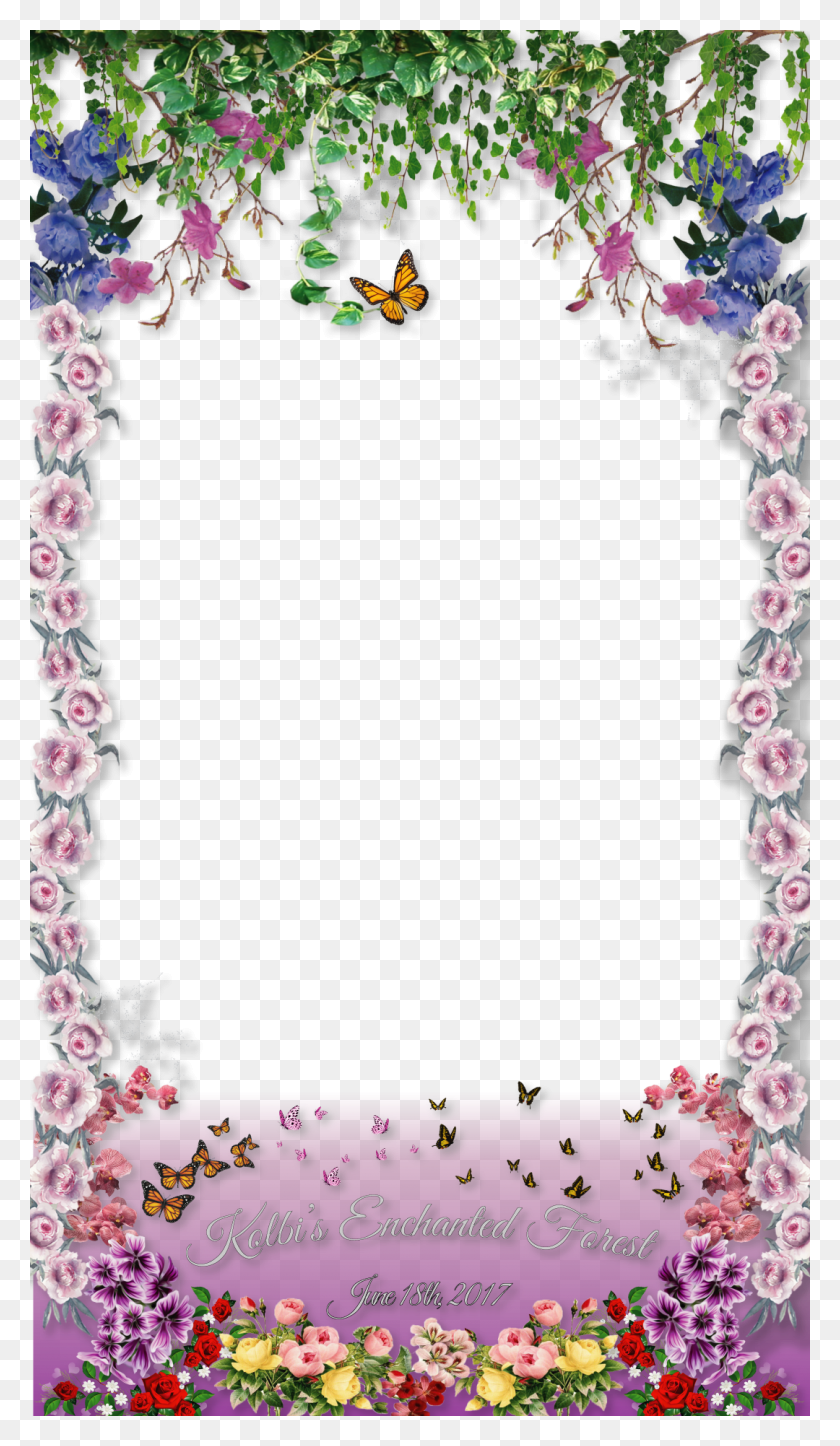 1080x1920 Snapchat Filters Clipart Purple Flower Picture Frame, Plant, Flower, Blossom HD PNG Download