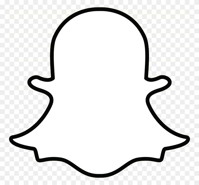 764x719 Snapchat Ghost Outline Snapchat Logo Vector White, Leaf, Plant, Text HD PNG Download