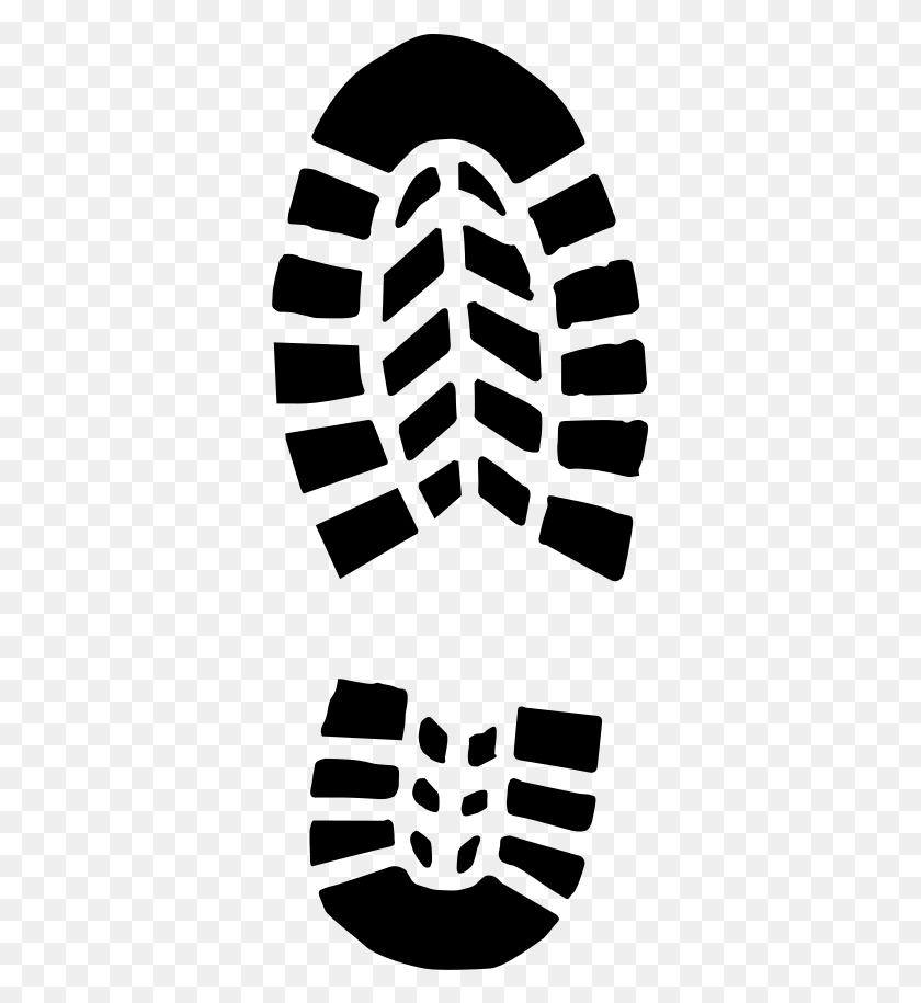 345x855 Sneaker Footprint Image Clipart Boot Print Clipart, Gray, World Of Warcraft HD PNG Download