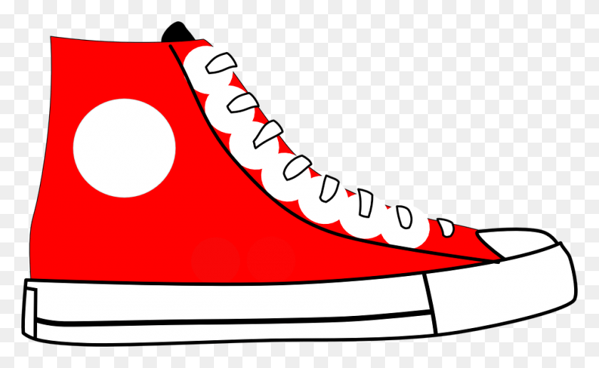 960x562 Sneakers Clipart High Top Sneaker Pete The Cat Red Shoe, Clothing, Apparel, Footwear HD PNG Download