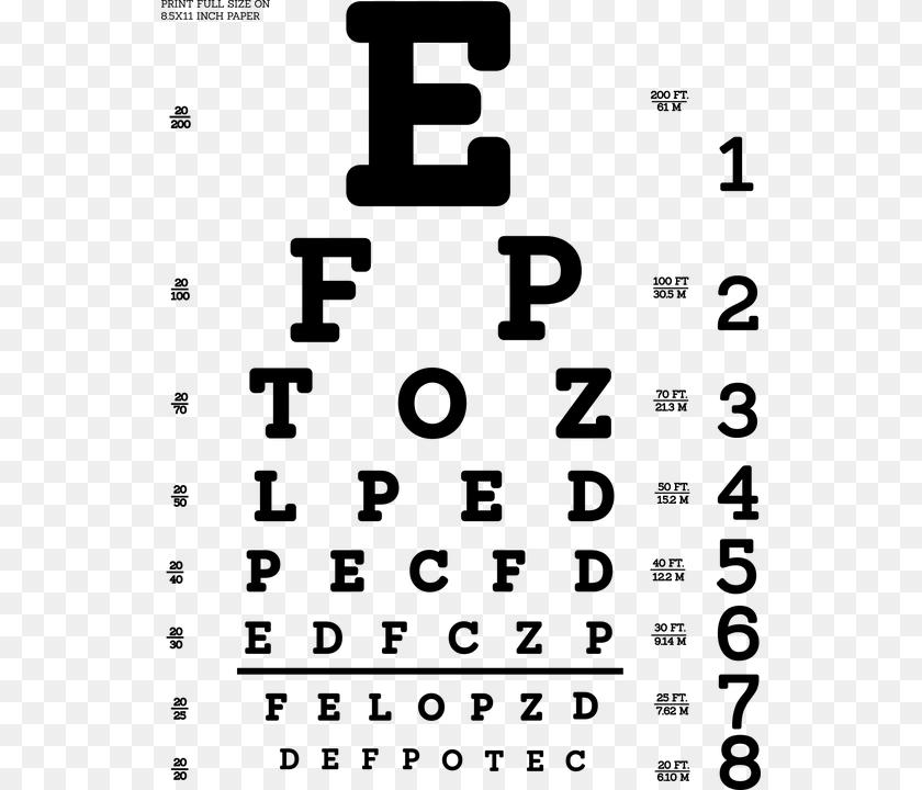 546x720 Snellen Test Chart Diagnostic Doctor Eye Health Snellen Eye Chart, Gray PNG