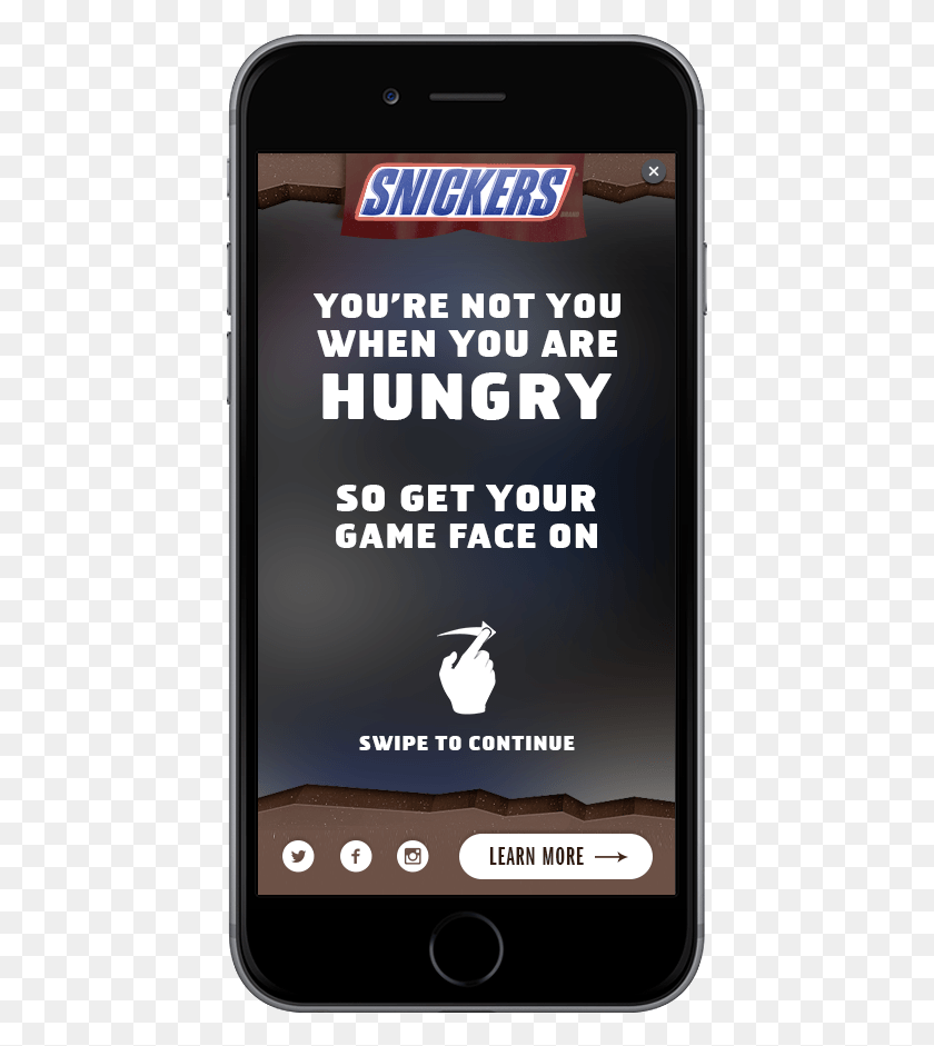 433x881 Snickers Interactive Interstitial Snickers, Mobile Phone, Phone, Electronics HD PNG Download