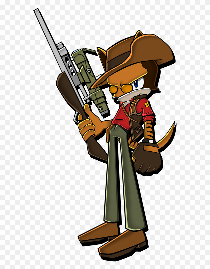 575x1015 Sniper The Thylacine By Sillyewe Tf2 Sonic Sniper Girl, Person, Human, People HD PNG Download